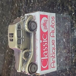 1937 PACKARD V12 Banthrico Bronze Coin Bank Vintage Automobile Car Chicago Metal